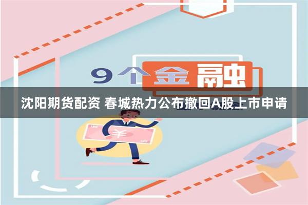 沈阳期货配资 春城热力公布撤回A股上市申请