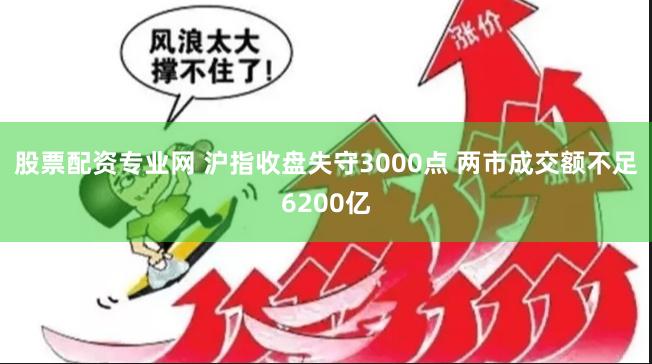 股票配资专业网 沪指收盘失守3000点 两市成交额不足6200亿