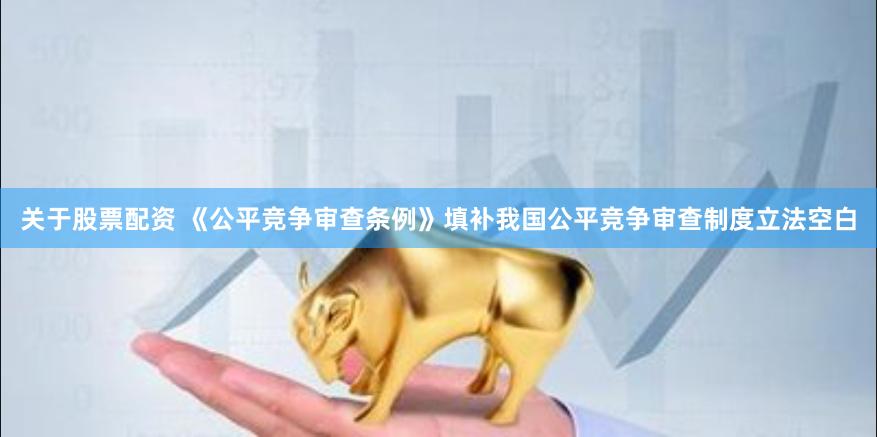 关于股票配资 《公平竞争审查条例》填补我国公平竞争审查制度立法空白