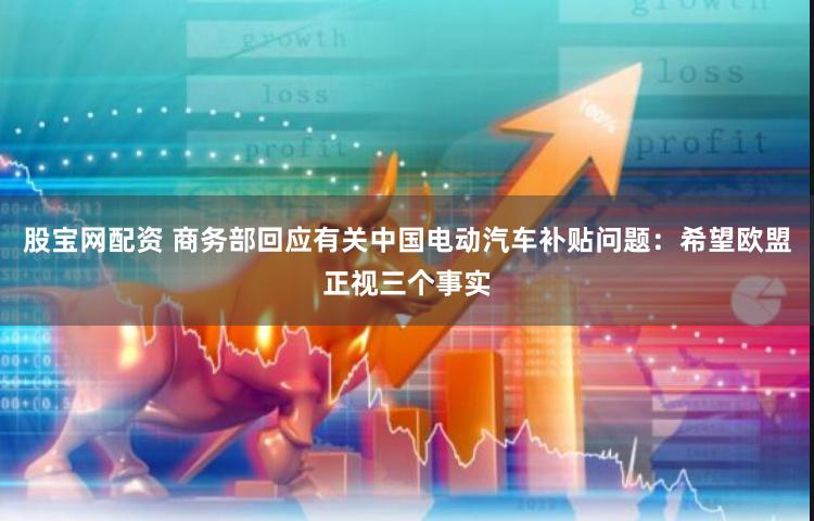 股宝网配资 商务部回应有关中国电动汽车补贴问题：希望欧盟正视三个事实