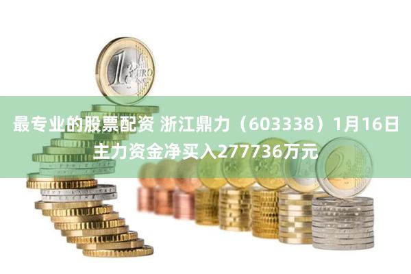 最专业的股票配资 浙江鼎力（603338）1月16日主力资金净买入277736万元